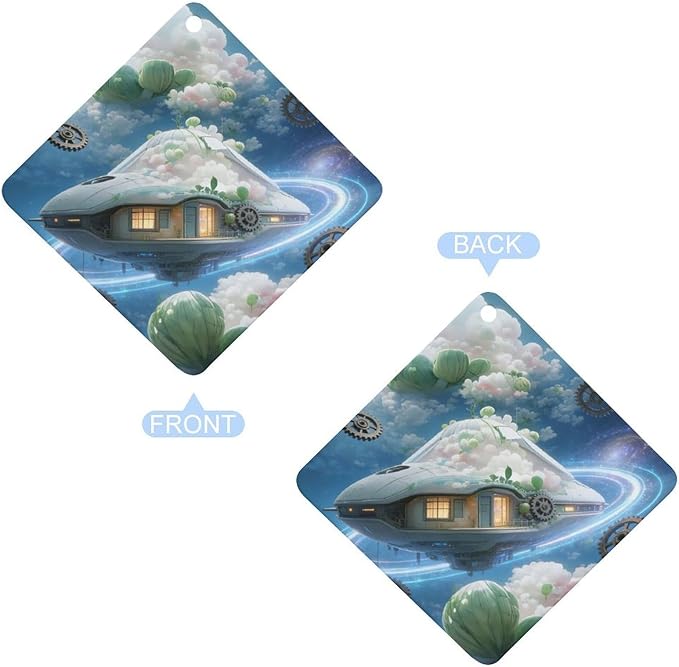 5PCS Car Air Freshener Hanging Personalized Double Sided Star Ring Clouds Car Fresheners Long Lasting New Cars Scents Cute Automotive Freshies for Closets Drawers (tea)
