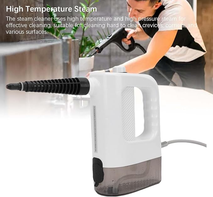 HURRISE Handheld Pressurized Steam Cleaner 1200W Deep Handheld Steam Cleaner for Home Mattress Floors Couch Windows Upholstery Car (US Plug 110V)