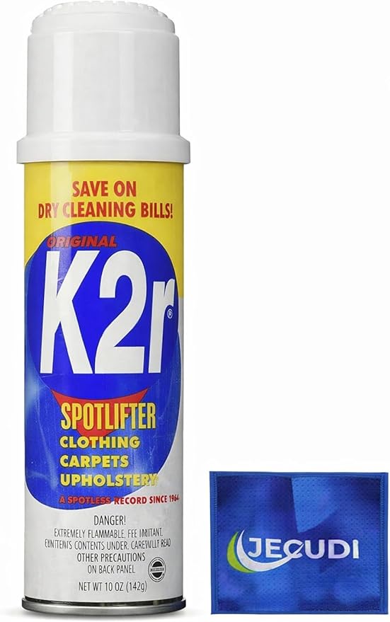 K2R SpotLifter Spot Remover Spray – Quick-Drying Stain Remover for Clothing Carpets Upholstery &amp Wallpaper – Built-In Brush Cap for No-Mess Touch-Ups – 10oz (1 1)
