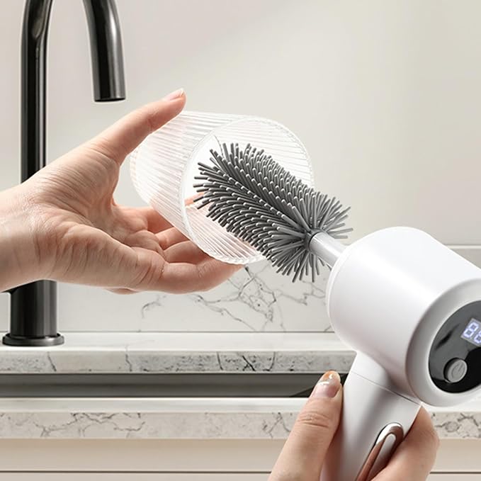 Electric Scrubber for Cleaning3-Level Electric Adjustable Household Tool with 5 Brush Heads - Shower Scrub Brush | for Bathtub Tile Grout Floor Toilet Kitchen Wall Home Household Apartment Car Basebo