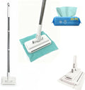 Clip on Mini Mop for Kitchen Counter &amp Floor – No Wash &amp Cloth Changing Lazy Mop | Automatic Gripping &amp Zero-Touch Snap-Grip System with 20 Cloths