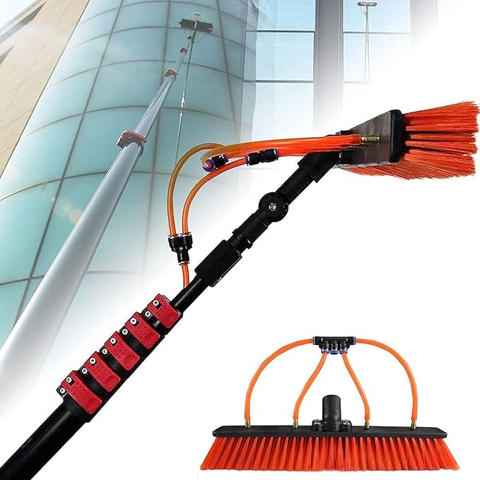 Window Cleaning Equipment Window Cleaning Brush3.6-11M Waterfed Telespole Truck Washing Brush with Pole System for Window Cleaning Photovoltaic Panel Cleaning24Ft/7.2M