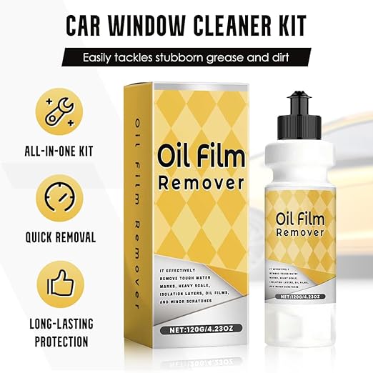 Car Glass Compound for Automotive Glass Cleaner 2025 New Durable Water Stain Remover Efficient Oil Film Cleaner Versatile Glass Cleaning Kit for Automotive Use (2)