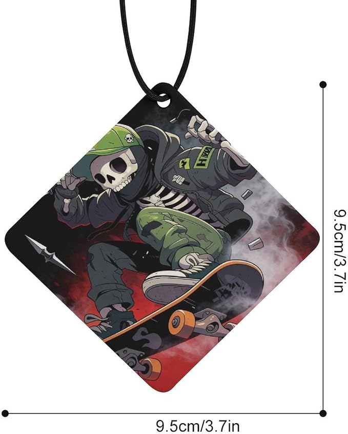 5PCS Car Air Freshener Hanging Personalized Double Sided Skull Rider Car Fresheners Long Lasting New Cars Scents Cute Automotive Freshies for Closets Drawers (tea)