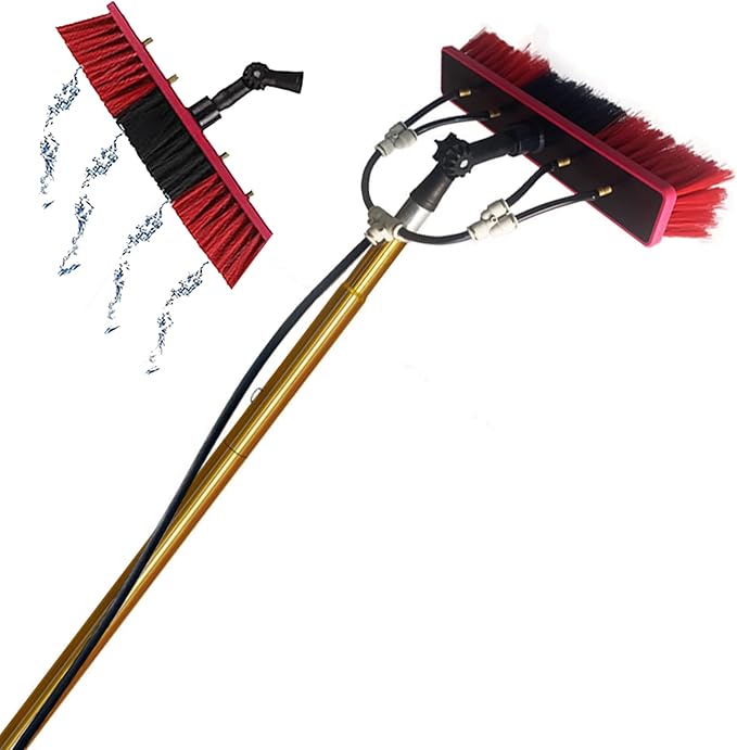Cleaning Brush Water Fed Pole Kit Water Fed Pole Kit Solar Panel Cleaning Tool Outdoor Window Cleaner Window Glass Window Cleaning Poles-24Ft
