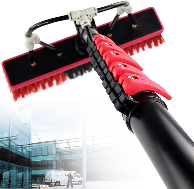 Water Fed Pole Kit Window and Solar Cleaning Pole/Outdoor Window Glass Cleaner Solar Panel Cleaner Extendable for Window Glass Solar Panel Truck Washing Brush 35cm Brus36FT/10.8M