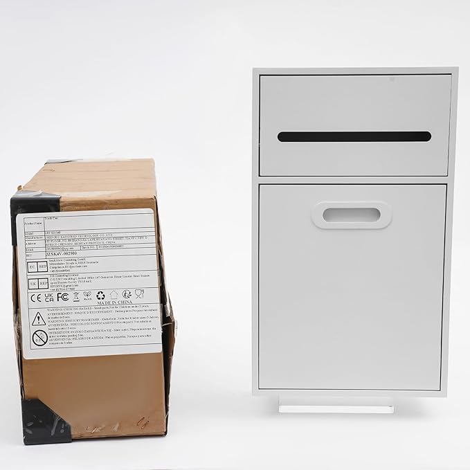 Hidden Recessed Trash Can with Toilet Paper Holder 1.59 Gallon 304 Stainless Steel Wall Mounted Bathroom Bin Space Saving Toilet Tissue Dispenser &amp Garbage Can Combo (White)