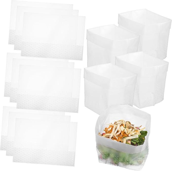 150 Pcs Self Standing Kitchen Sink Trash Bags with Hollow Design for Bathroom Bedroom Material Waste Garbage Liners for Food Soup Filtering and Daily Replacement