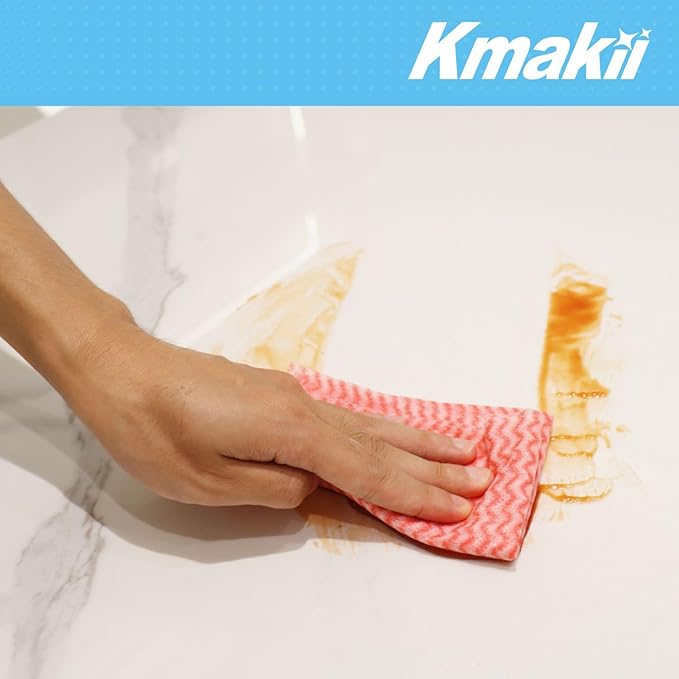 KMAKII Handi Wipe Reusable Cloths - Multi-Purpose Disposable Dish Cloths and Towels Ultra Absorbent Fast-Dry Durable Cleaning Wipes for Kitchen and Home 4colors 11.8 x 21 inches Pack of 80