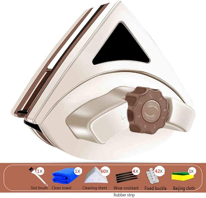 Magnetic Window Cleaner Tool with Ergonomic Handle Designed for Easy Cleaning of Windows 5-25mm Thickness Efficient Glider Brush for Streak-Free Results