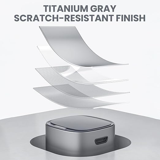 ELPHECO Stainless Steel Trash Can 4 Gallon Self-Bagging Automatic Garbage Can Self-Sealing Wastebasket 15 Liter Trash Bin Large Touchless Metal Trash Can for Home Hotel Office Silver