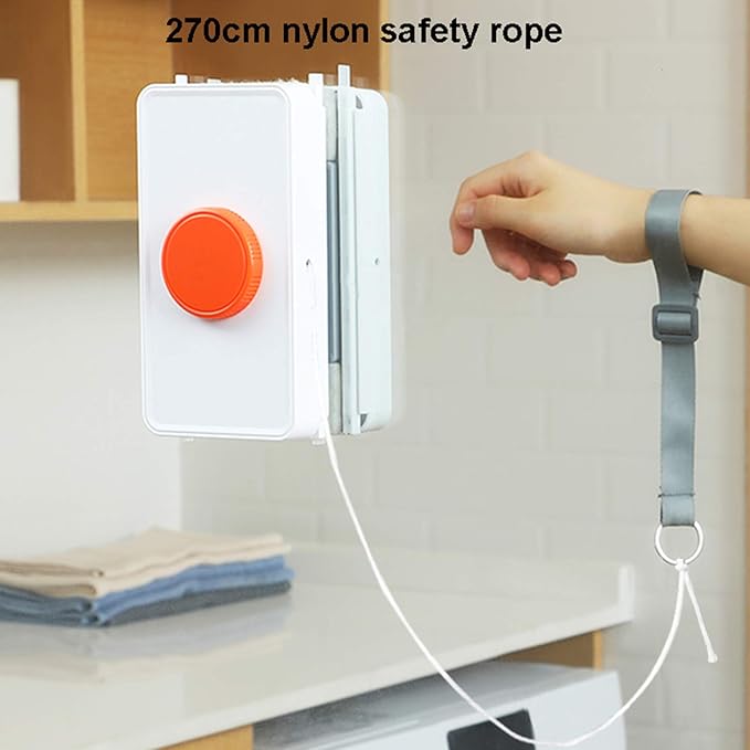 Magnetic Window Cleaner Double-Sided Magnetic Window Cleaner Glass Cleaning Brush Glass Wiper Household Cleaning Tools with Anti-Falling Rope for High-Rise Double Glazed Window