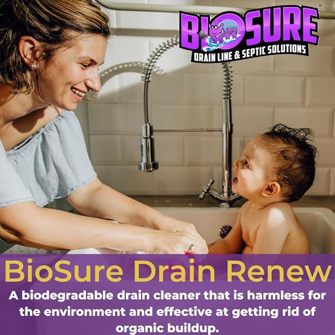 DRAIN RENEW Drain Line Maintenance and Septic Tank Treatment: The Ultimate Drain Cleaner for Your Drains Showers Sinks and Toilets - Keep Your Pipes Clear and Septic System Healthy