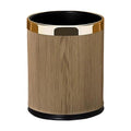 Yajuyi Trash Can Waste Basket Decorative PU Leather Garbage Can Wastebasket for Household Office Laundry Room Under Desk Hotel 14L Round Gold