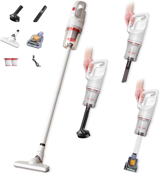 VELPEN 4-in-1 Stick Cordless Vacuum Cleaner 35Kpa 65dB Vacuum Cleaners for Home Multifunction USB Rechargeable Vacuum Cleaner for Pet Hair Hardwood Floor Cat Litter