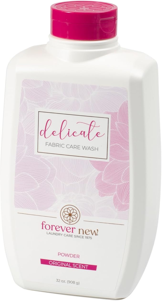 FOREVER NEW Delicate Hypoallergenic Laundry Detergent Powder - 150 to 192 Large Loads - Gentle washing detergent for Silk Cashmere Bra Undergarments Wool etc. - Original Scented - 32oz (3pack)