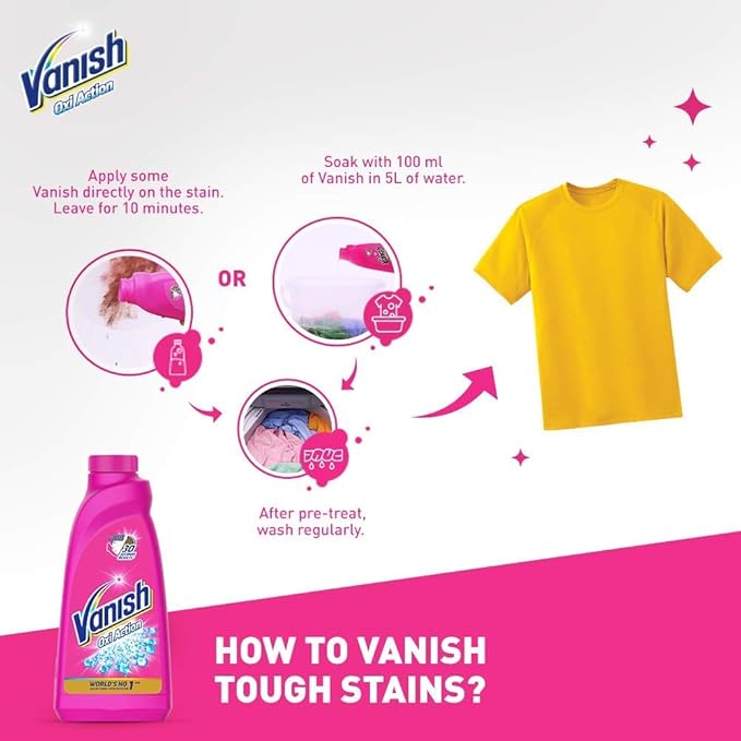 Vanish Oxi Action Stain Remover Washing Liquid - 400 ml (Pack of 2)