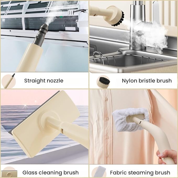 Handheld steam cleaner for home 2500W Fast-Heating &amp 350ml Water Tank portable Steam Cleaner with 8pcs Accessories for Cleaning Car Furniture Couch Floor Tile Bathroom Window