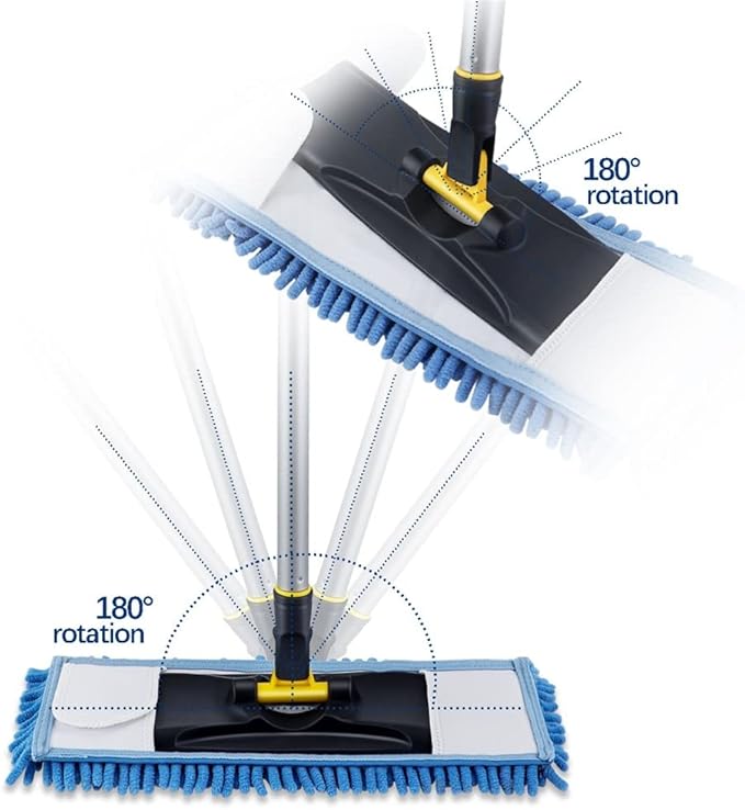 JSEIAJB Flat Mop with Washable Pads Dry and Wet for Hardwood Tile Marble Floor Cleaning