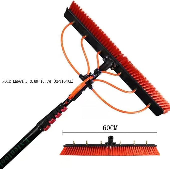 Window Cleaning Pole Water Fed Pole Kit Water Fed Telescopic Brush/Extendable Cleaner Conservatory Roof Suitable for Photovoltaic Panel Cleaning Trucks(10.8m)