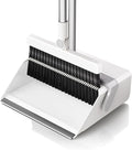 Broom with Dustpan Combo SetUOEOS One-Sweep CleanPet Hair Removal Broom with Self-Cleaning Double-Layer TeethHigh Density Broom and Windproof Dustpan for Indoor&ampOutdoor