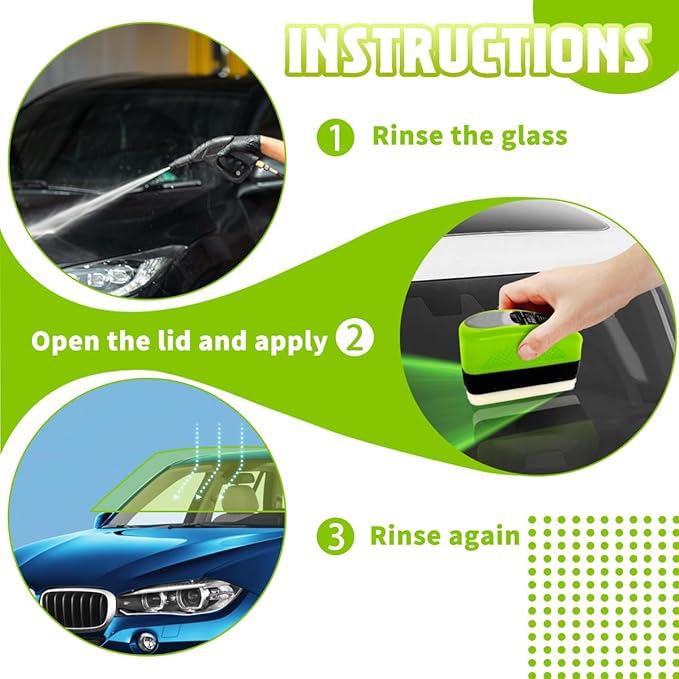 Windshield Cleaner Windshield Cleaner Glass Cleaner with Anti-Rain &amp Anti-Fog CoatingOil Film Brush for Car Windows &amp Glass Perfect Visibility at All Times (2 Green)
