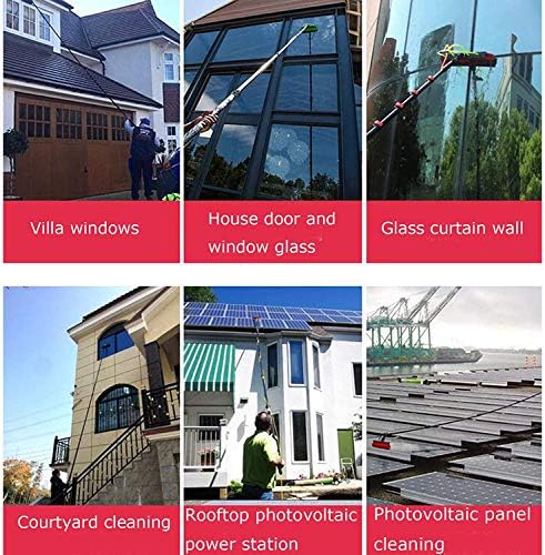 Glass Cleaning Brush Home Water Fed Telescopic Pole Kit Solar Panel Brush Rotating for Photovoltaic Panel3.6-10.8M Water Fed Telescopic Brush Water Fed Conservatory Roof Cleaner Telescopic