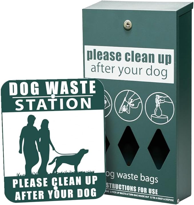 ZERO WASTE USA - Rust Proof Aluminum Dog Waste Station - Free 400 Waste Roll Bags &amp 25 can Liners - 10-Year Warranty - Over 500k Sold in USA (Green)