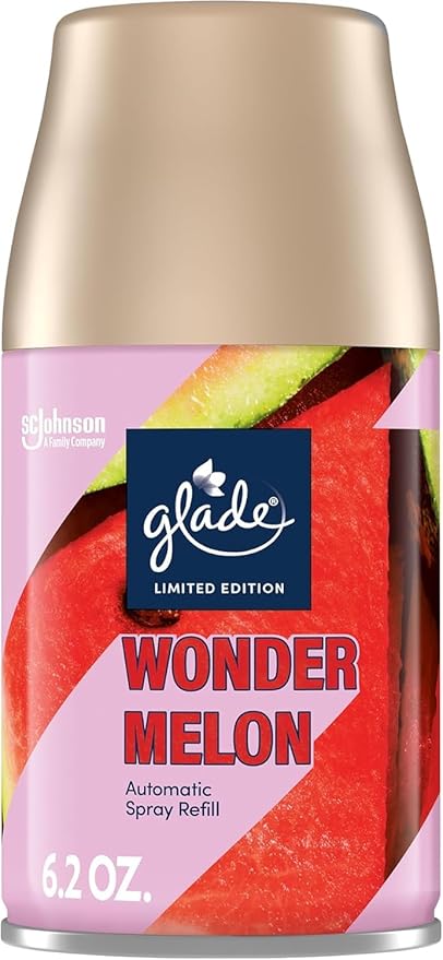 Glade Automatic Spray Refill Wonder Melon Scented Air Freshener for Home and Bathroom 6.2 Oz 6 Pack