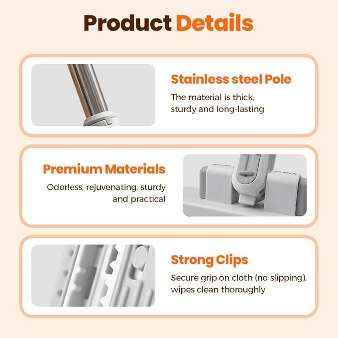 Mini Mop - Instant Touch-Free Cloth Change Convenient Cloth Changing Mini Mop with Locking Head Lazy Zero Touch Mini Mops Wet and Dry for Kitchen House