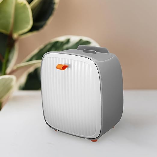 Mini Desktop Trash Can Small Wastebasket Removable Tabletop Garbage Bin White Compact Countertop Rubbish Bin for Office Dorm Room