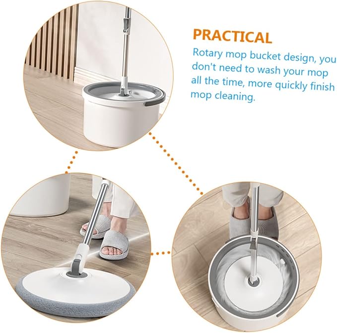 Household Rotary Mop Sewage Separation Technology 360° Rotating Absorbent Mop for Efficient Floor Cleaning for Hardwood and Tile Surfaces Lazy Hand-Free Design for Easy Use