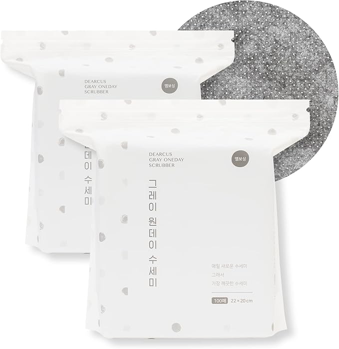 DEARCUS One Day Scrubber Embossed Disposable Dishcloth Sheets - Odor-Resistant Lint-Free Non-Scratch Melt-Blown PP Cleaning Cloths for Dishes Cookware Cooktop &amp BathroomGray 2 Pack 200 Sheets