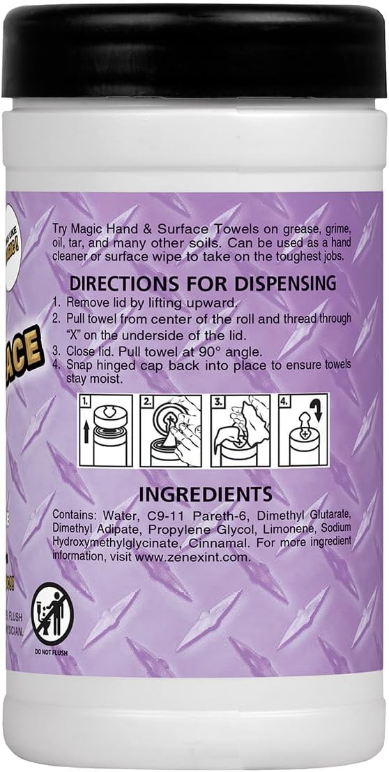Magic Heavy Duty Cleaning Wipes - Single Sided Hand &amp Surface Shop Towels | Professional-grade Cleaning | Waterless | Moisturizing | Cleans Grease Oil Dirt &amp more (3 Pack | 75 Sheets Total)