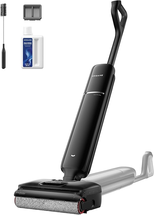 DREAME Aero Wet Dry Vacuum Cleaner All-in-ONE Vacuum Mop for Wet &amp Dry Messes 0 Hair Residue Great for Pet Owners One-Press Self-Clean 180° Lie Flat 35mins Runtime for Hard Floor Cleaning