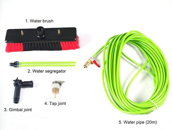 DYRABREST Water Fed Pole KitWindow Washing Kit with 8M Extension Pole Solar Panel Cleaning Brush for Glass Solar Panels Trucks VansWindow