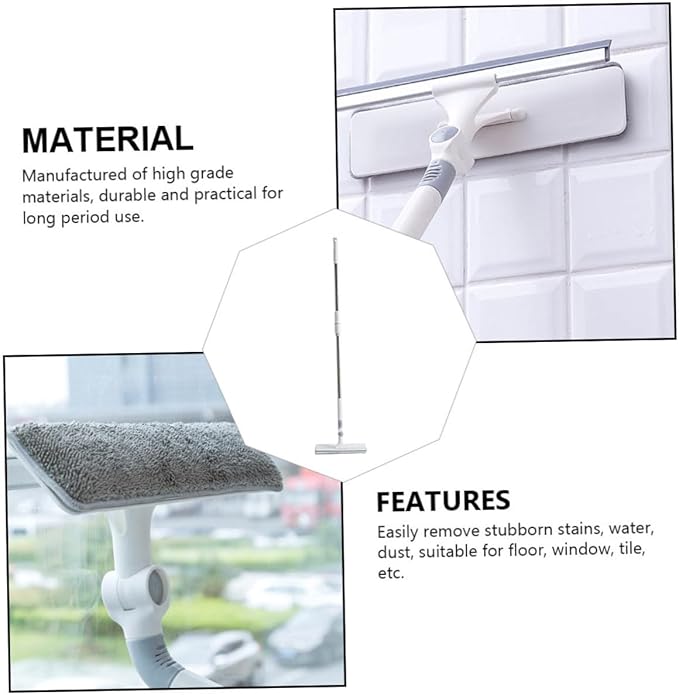 Multi-Use Adjustable Window Cleaning Wiper Extendable Handle Double-Sided Glass Scraper for Home and Office Use for Streak-Free Cleaning