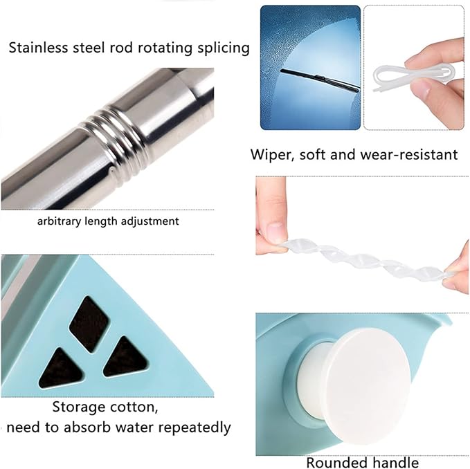 Magnetic Window Cleaner Double-Side Magnetic Glass Cleaner Wiper Window Cleaner Magnetic Glass Cleaning Tool Brush for Double Glazed Window Thickness