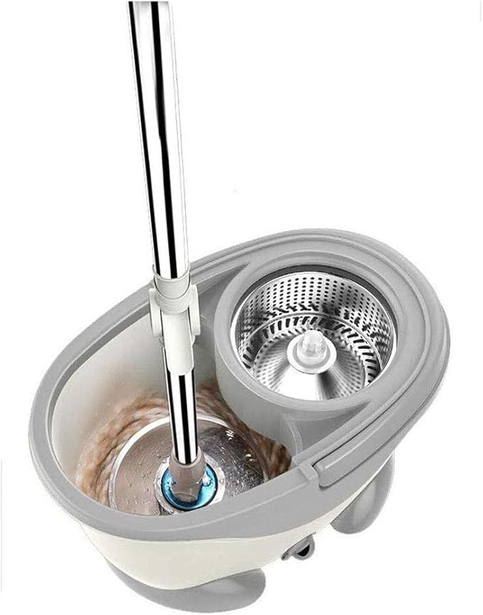 Mop - Rotating Bucket Free Hand Wash Dual-use Automatic Squeeze Water Lazy Home(D)