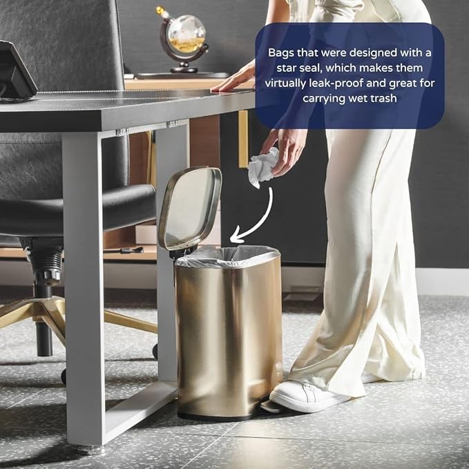 Plasticplace 12-16 Gallon Trash Bags │ 1.0 Mil │ Clear Tall Garbage Can Liners │ 24 x 31 (250 Case)