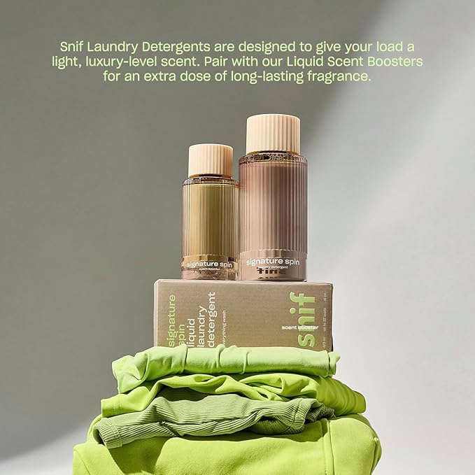Snif Signature Spin Scent Booster Classic Clean and Crisp Scent 25 Loads Non-Irritating to Skin Clean Non-Toxic Vegan Cruelty Free 8.5oz