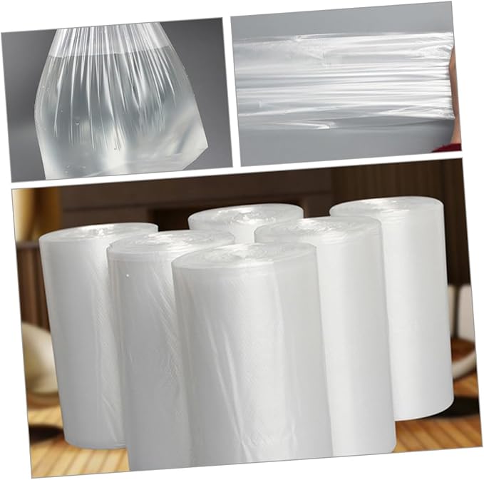 Kichvoe 6 Rolls Thickened Trash Bags for Bathroom and Bedroom 45x50cm Disposable Flat-top Garbage Bags Tear-resistant Home Wastebasket Liners Multipurpose Kitchen and Household Use
