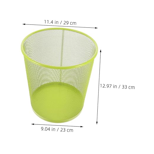 PRETYZOOM Metal Wire Mesh Trash Can Large Decorative Metal Garbage Storage Container for Kitchen and Office Round Open Top Wastebasket for Bathroom and Home Practical Rubbish Bin