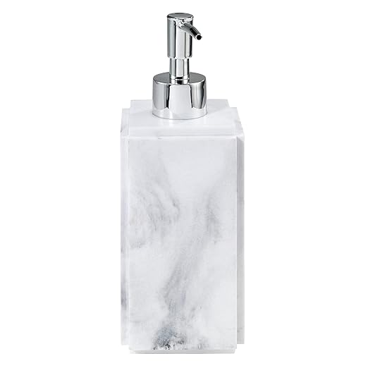Avanti Linens - Soap Dispenser/Lotion Pump Resin Countertop Decor Marble Inspired Home Accessories (Catania Collection)