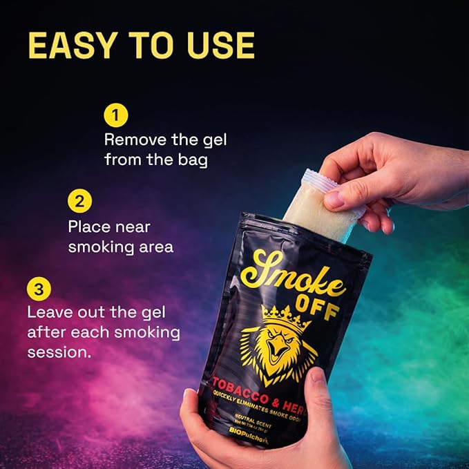 Tobacco and herb smoke odor eliminator gel bar neutral scent for home car office and smoking lounges - Biopulcher Smoke OFF.