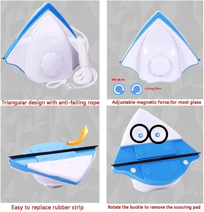 Home Triangle Double Side Magnetic Window Cleaner Home Double Side Magnetic Strong Both