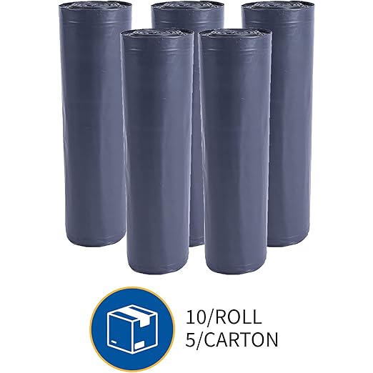 Genuine Joe Low Density Heavy-Duty Can Liner 39 x 56 60 gal Capacity 1.55 mil Black 50 Count