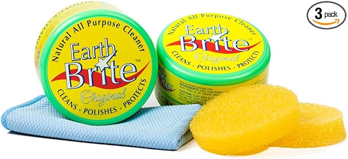 All Natural Multipurpose Cleaner for Bathroom Floor Kitchen and More | 300g Original Natural Clay Tub + Sponge (2-Pack) Includes Bonus Diamond Towel Cleaning Supplies Kit