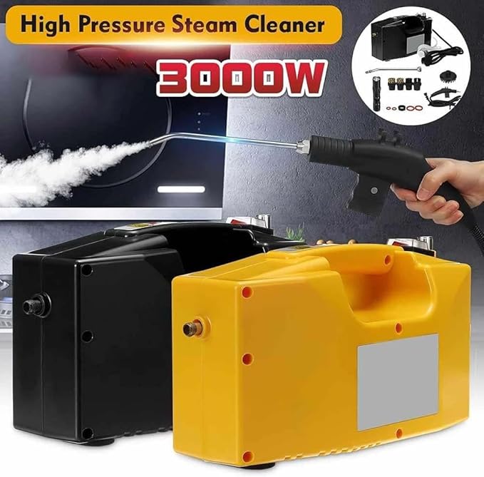 3000W High Pressure Steam Cleaner Portable Handheld Steam Cleaner Multi-Purpose Steam Cleaner For Kitchen Bathroom Upholstery Carpets And Cars (Color : Yellow) gaoyun-1001