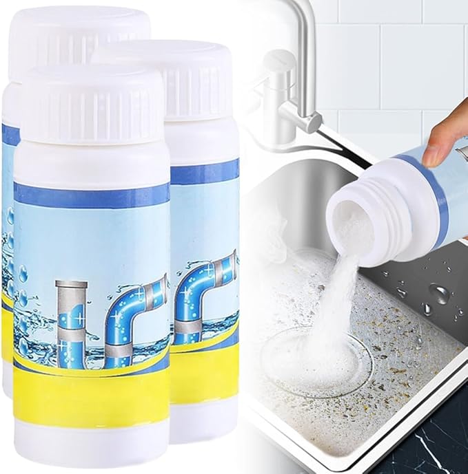 2026 Upgraded Sink and Drain Cleaner Multi-functional Powerful Pipe Unclogging Agent Drains Cleaner Fast Foaming for Kitchen Toilet and Pipes Cleaning Tool (3Set)